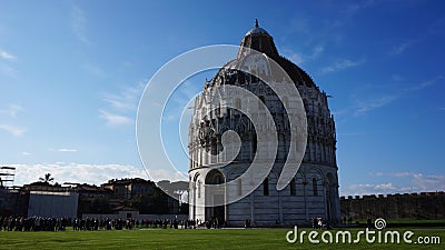 Tourists visit Piazza dei Miracoli, one of the most famous monument place in Italy Editorial Stock Photo