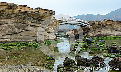 Tourists visit Yehliu Geopark in Taiwan Editorial Stock Photo