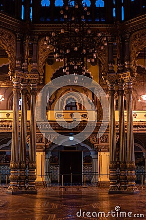 Tourists visiting the Interiors of the historic grand Mysore palace also called Amba Vilas palace Editorial Stock Photo