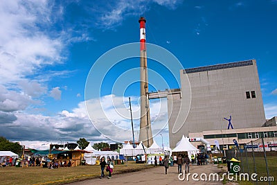 Tourists & visitors of ecologycal festival at the Nuclear Power Plant Editorial Stock Photo