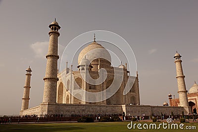 Tourists walk around base Taj Mahal Agra India Editorial Stock Photo
