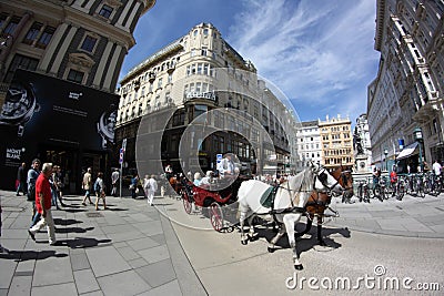 Tourists walking in the center of vienna Editorial Stock Photo