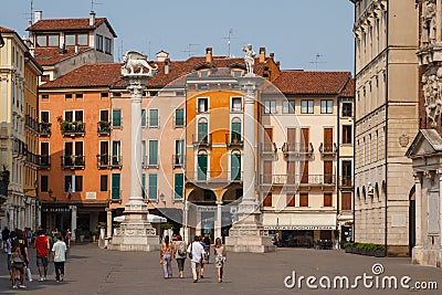 Tourists walking over main square Editorial Stock Photo