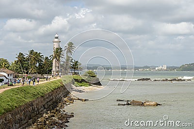 Galle Lighthouse, Sri Lanka Editorial Stock Photo