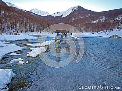 Walking water Editorial Stock Photo