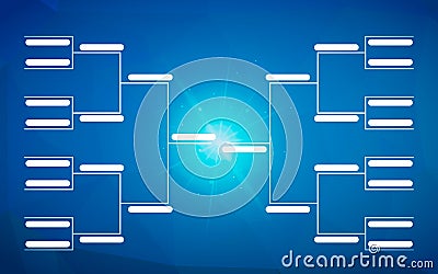 Tournament bracket template for 32 teams on blue background Stock Photo