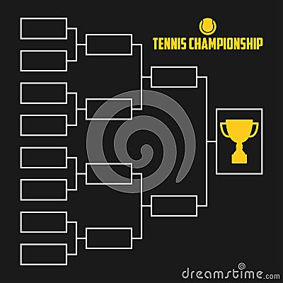 Tournament Bracket. Tennis championship scheme with trophy cup. Sport illustration. Vector. Vector Illustration