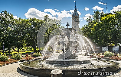 The Tourny fountain in Quebec City Editorial Stock Photo