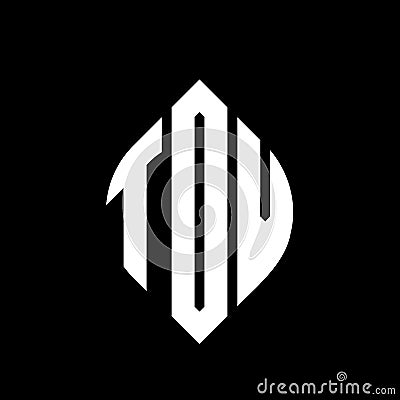 TOV circle letter logo design with circle and ellipse shape. TOV ellipse letters with typographic style. The three initials form a Vector Illustration