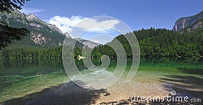 Tovel lake on alps Stock Photo