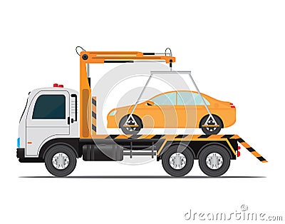 Tow truck car for transportation . Vector Illustration