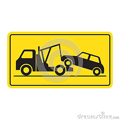 Tow truck city road assistance service evacuator Vector Illustration