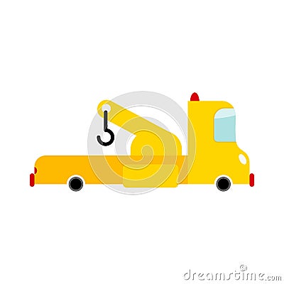 Tow truck isolated. Transport on white background. Car evacuate Vector Illustration