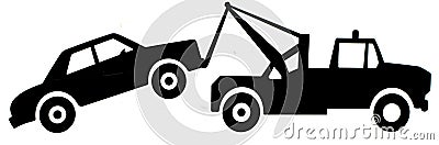 Tow truck sign Cartoon Illustration