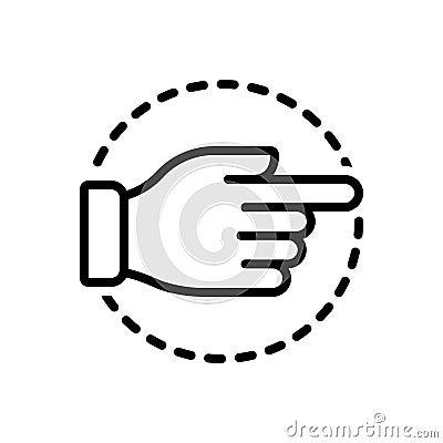 Black line icon for Towards, with regard to and gesture Stock Photo