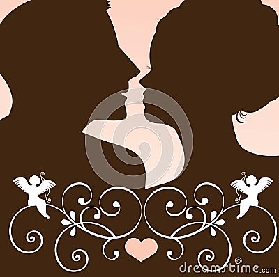 Towards a kiss Vector Illustration