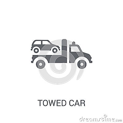 Towed car icon. Trendy Towed car logo concept on white background from Insurance collection Vector Illustration