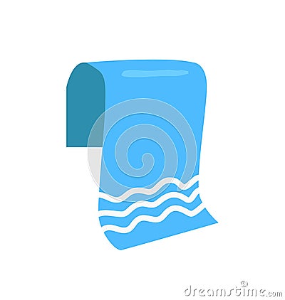 Towel for Beach Isolated Vector Cartoon Emblem Vector Illustration