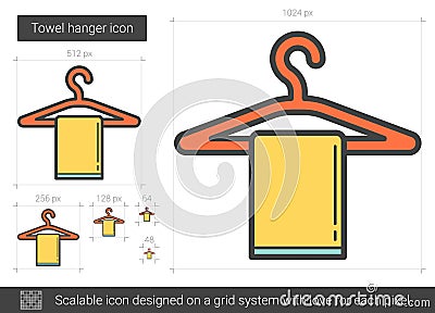 Towel hanger line icon. Vector Illustration