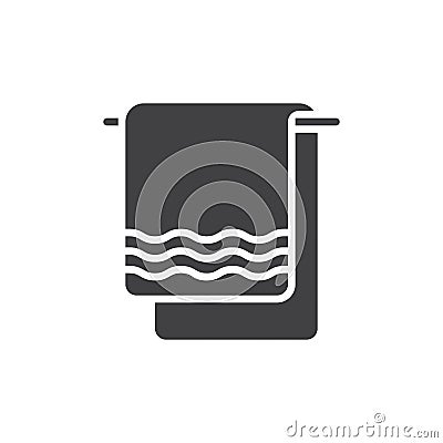 Towel icon vector, filled flat sign, solid pictogram isolated on white. Vector Illustration