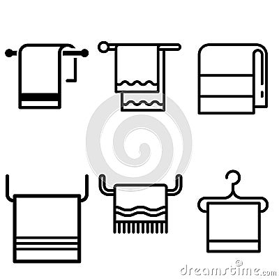 Towel vector icon set. Home textile decoration illustration Sign collection. Vector Illustration