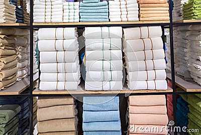 Towels background at Bangkok Stock Photo