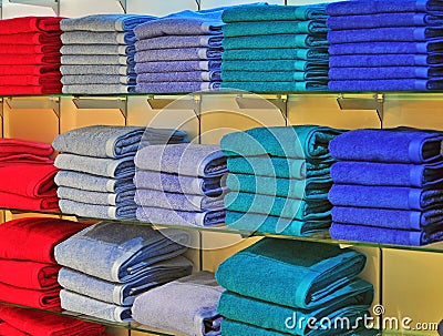 Towels in the shop Stock Photo