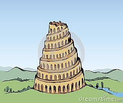 Tower of Babel. Vector drawing Vector Illustration