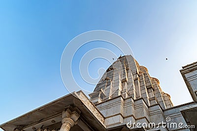 Tower of Birla Mandir Hindu temple in India Stock Photo