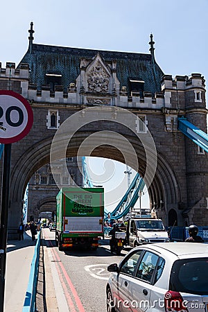 Tower bridge Iconic victorian turreted bridge on a sunny day Editorial Stock Photo