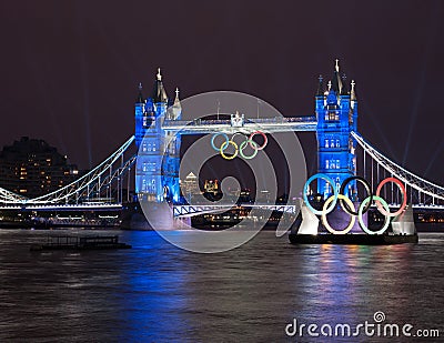 Tower Bridge: London 2012 Summer Olympics Editorial Stock Photo