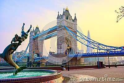 Tower Bridge and the River Thames in London, UK Editorial Stock Photo