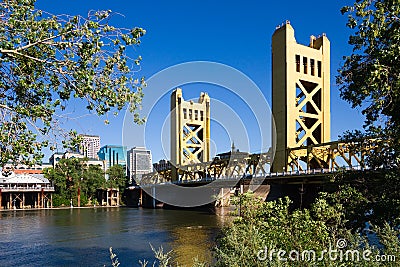 Tower Bridge in Sacramento Stock Photo