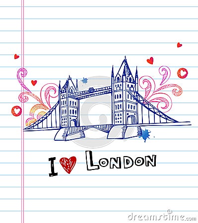 Tower bridge- symbol of London Vector Illustration