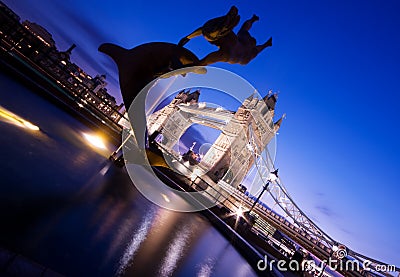 Tower Bridge at Twilight Stock Photo