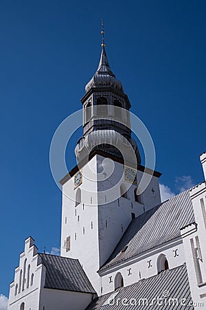 The tower of Budolfi Church, Aalborg, Denmark Stock Photo