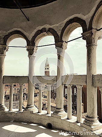 View from the tower of a palace in Venice Stock Photo