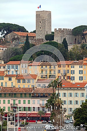 Tower Cannes Winter Editorial Stock Photo