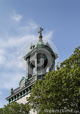 The tower of Carl Johans church in Gothenburg Sweden Editorial Stock Photo