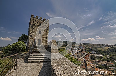 Tower of the castle of Roccascalegna Stock Photo