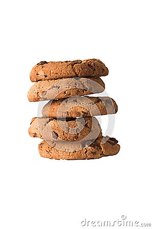 Tower of Choc Chip Biscuits Stock Photo