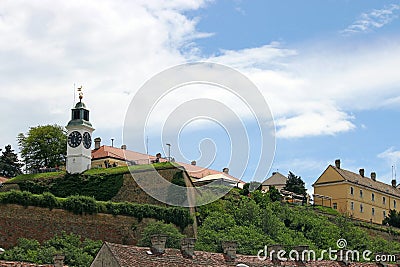 Tower clock Petrovaradin fortress Serbia Stock Photo