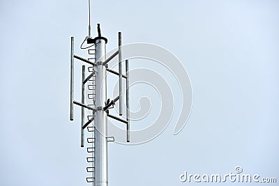 Tower construction To install the antenna of the wireless communication system. Stock Photo