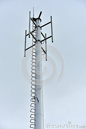 Tower construction To install the antenna of the wireless communication system. Stock Photo