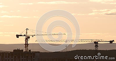 Tower crane against the sky in the afternoon. Ekaterinburg, Russia Stock Photo