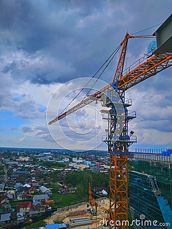 Tower crane building project Editorial Stock Photo