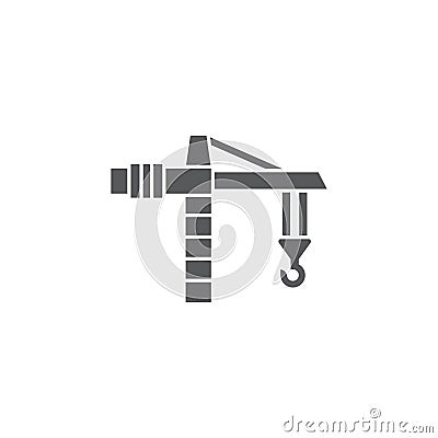 Tower crane vector icon symbol construction tools isolated on white background Vector Illustration
