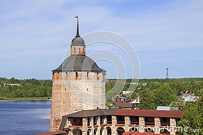 Tower of Cyril-Belozersky Monastery Editorial Stock Photo