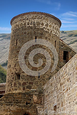 Tower in the Davit Garedja Monastery, Georgia Stock Photo