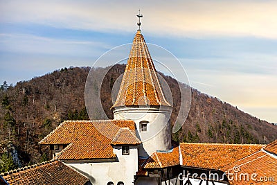 Tower of Dracula castle in Bran, Romania Stock Photo